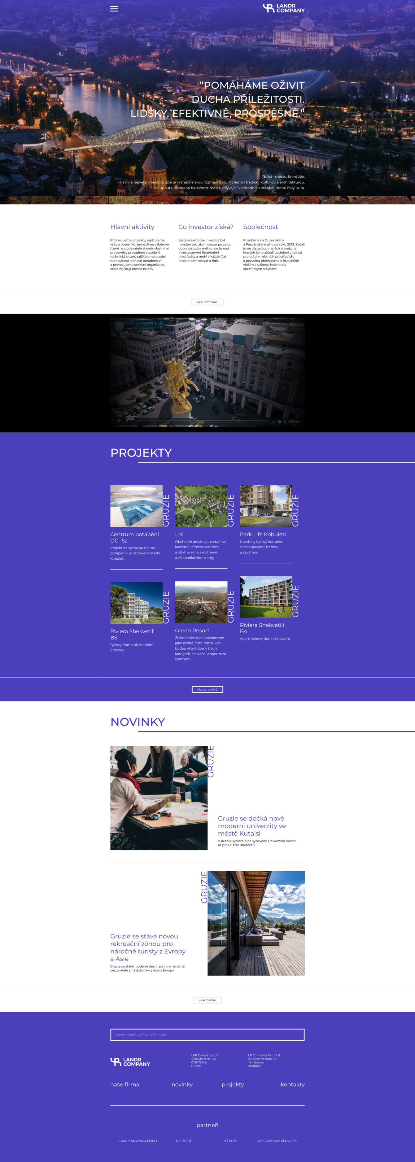 Landr company - tvorba www stránek, Webdesign